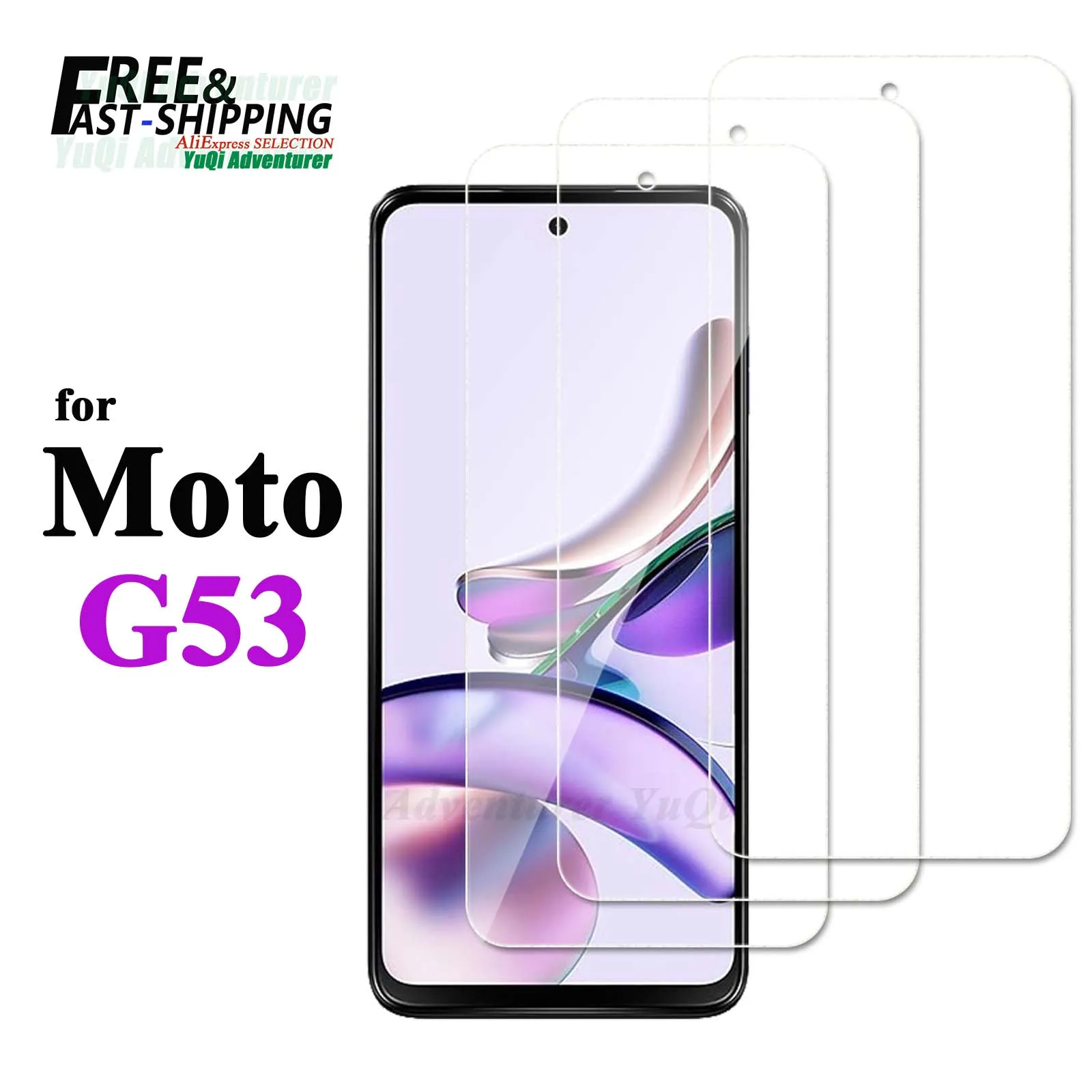 

Screen Protector For Motorola Moto G53 Tempered Glass High Aluminum 9H HD Clear Transparent Case Friendly