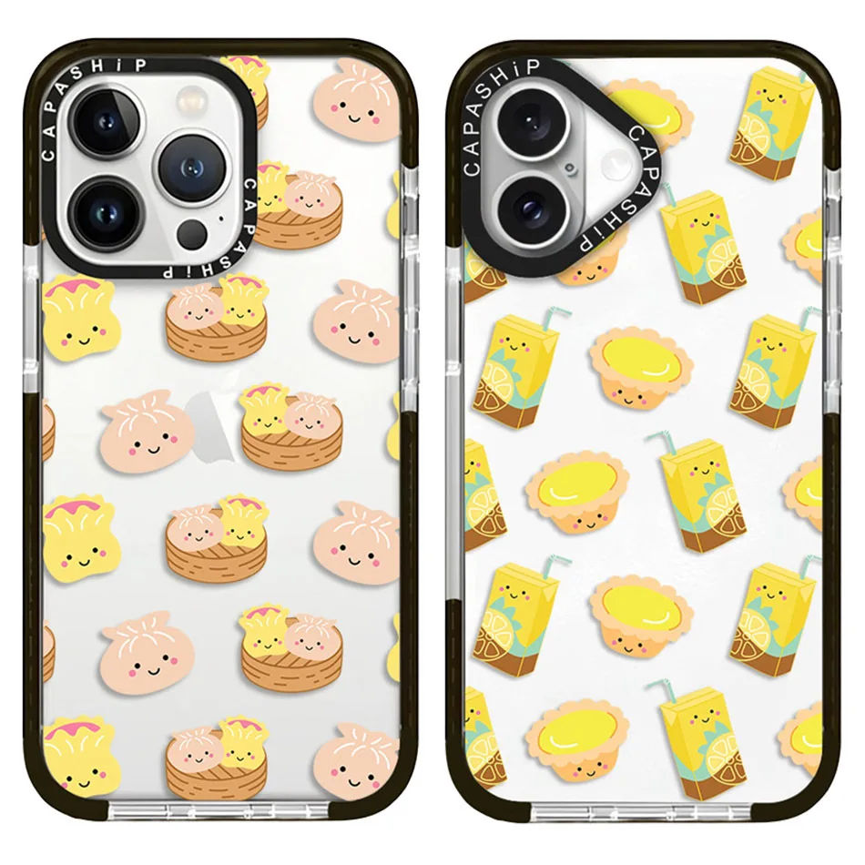 Full Screen Cute Buns Lemonade Case For iPhone 16 15 14 13 12 11 Pro X XS XR Max 7 8 Plus SE Soft TPU Shockproof Back Cover