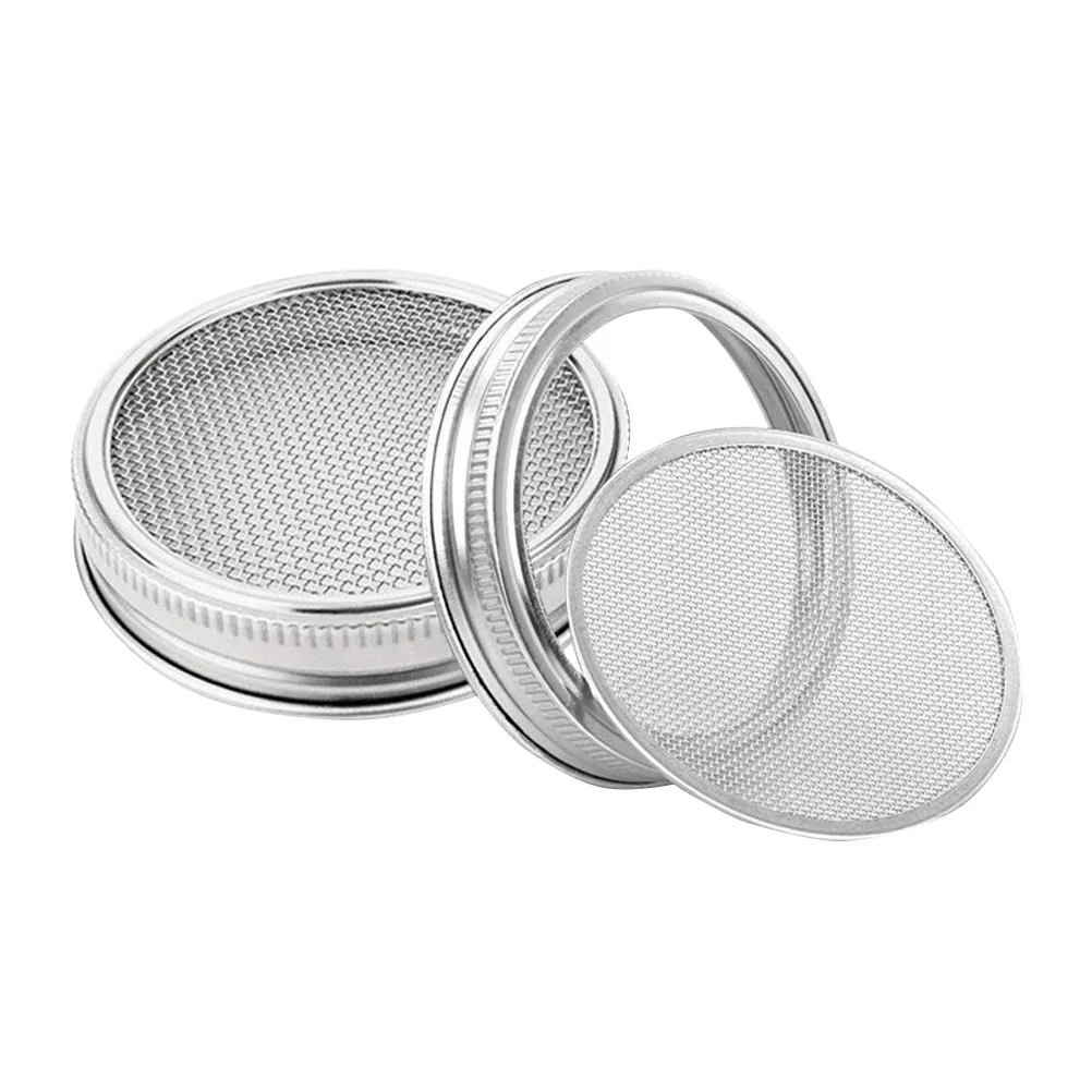 

3.3 Inch Stainless Steel Sprouting Lids For Wide Mouth Mason Jars Organic Sprout Growing Kitchen Use Fine Mesh Screen Strainer