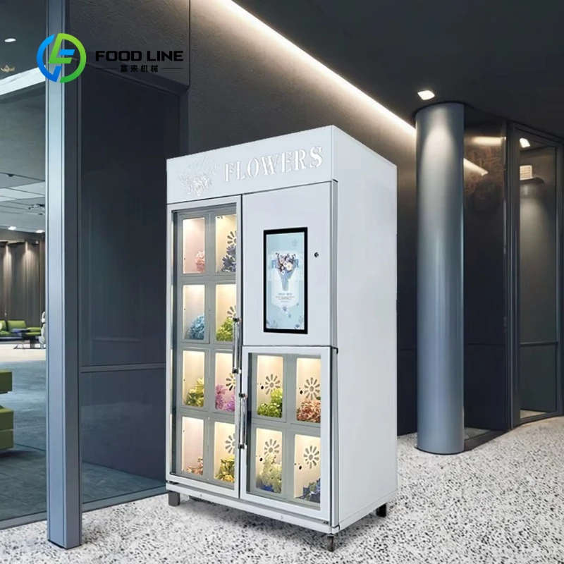Customizable Fresh Flower Vending Machine, Large Storage Capacity, Constant Temperature Refrigeration and 21.5in Touch Screen