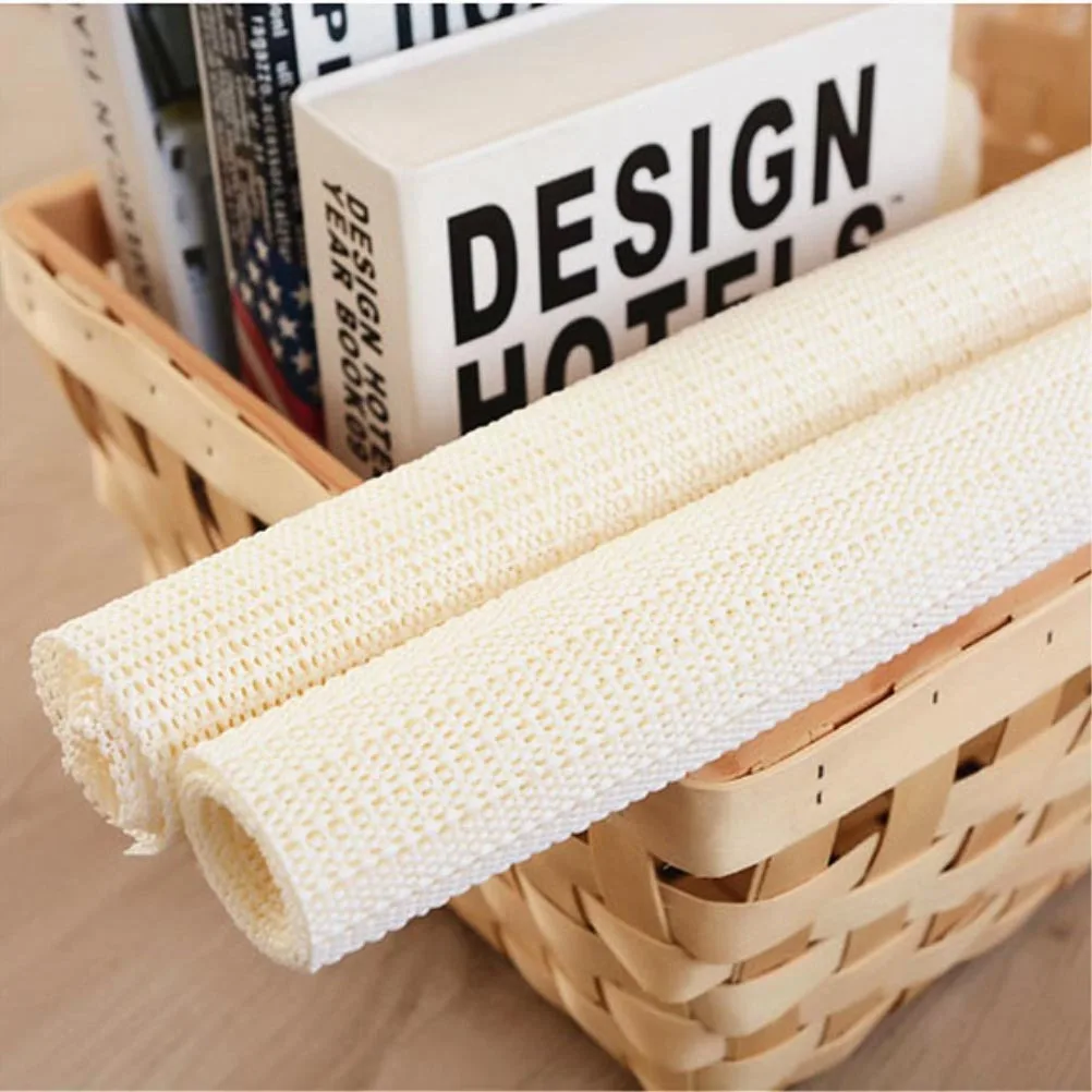 

PVC Non-Slip Mat Creamy White 40x60cm Bedroom Bathroom Non Adhesive Latex Carpet Scratch Protection