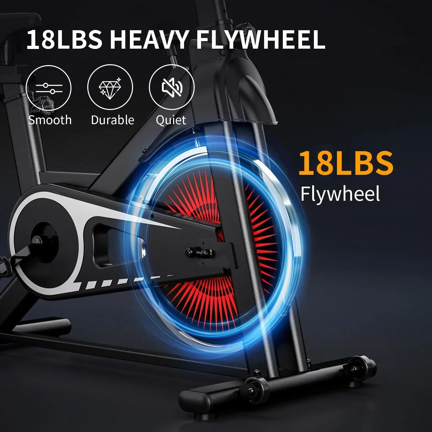 Exercise Bike, Adjustable Resistance Stationary Bike for Home, Indoor Cycling Bike for Home, With LCD Display and Heart Rhythm M