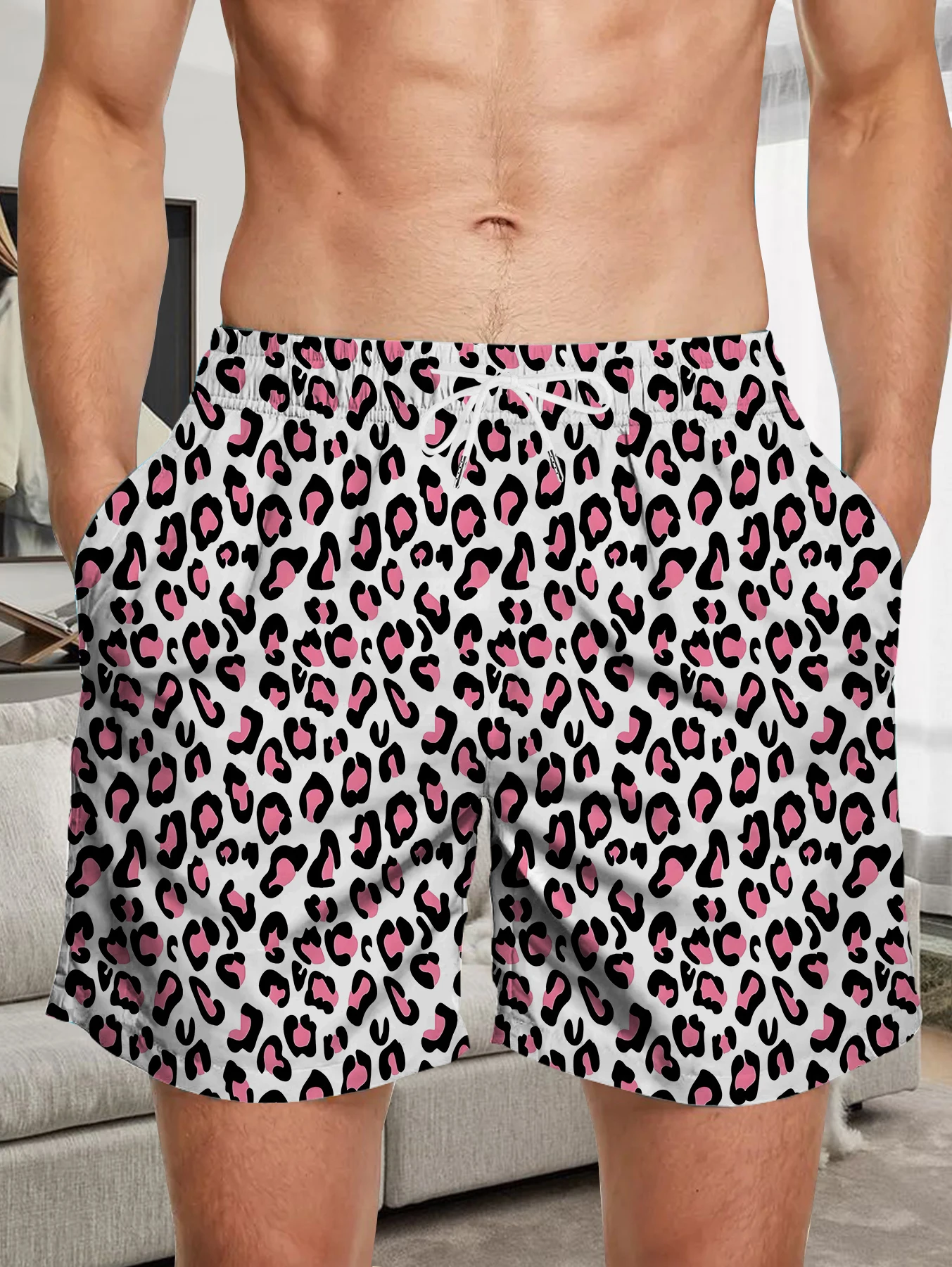 

Mens Water Sports Shorts Full Digital Print Quick Dry Polyester Anti-sand Pants