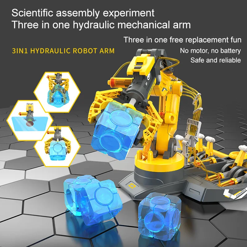 3In1 Diy Robot Arm Kids Toy Science Experiment Technology Game Plstic Model Kit Stem Educational Toys Children Gift Novelty Toy