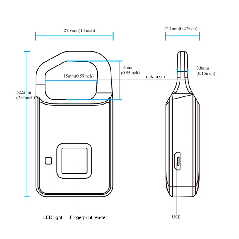 Nieuwe Standby Elektronisch Hangslot Vingerafdruk Slot Smart Lock Home Bagage Slaapzaal Locker Magazijn Deurslot Waterdicht