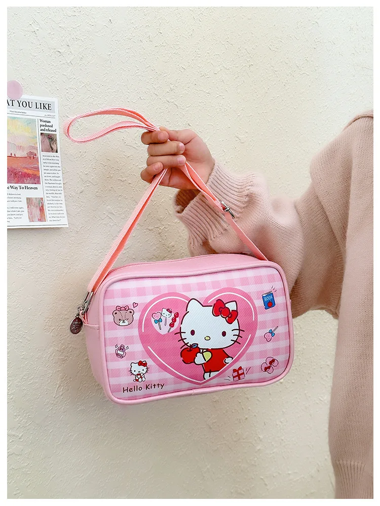 Modna torba na ramię Sanrio Kuromi Cinnamoroll My Melody wzór kreskówkowy portmonetka letnie torby dziecięce