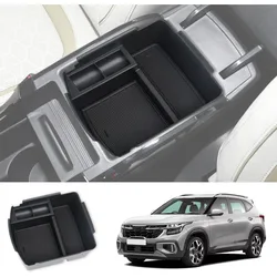 Center Console Organizer Tray Compatible with Kia Seltos 2020 2021 2022 2023 2024 2025, Insert Storage Box Coin and Sunglasses H
