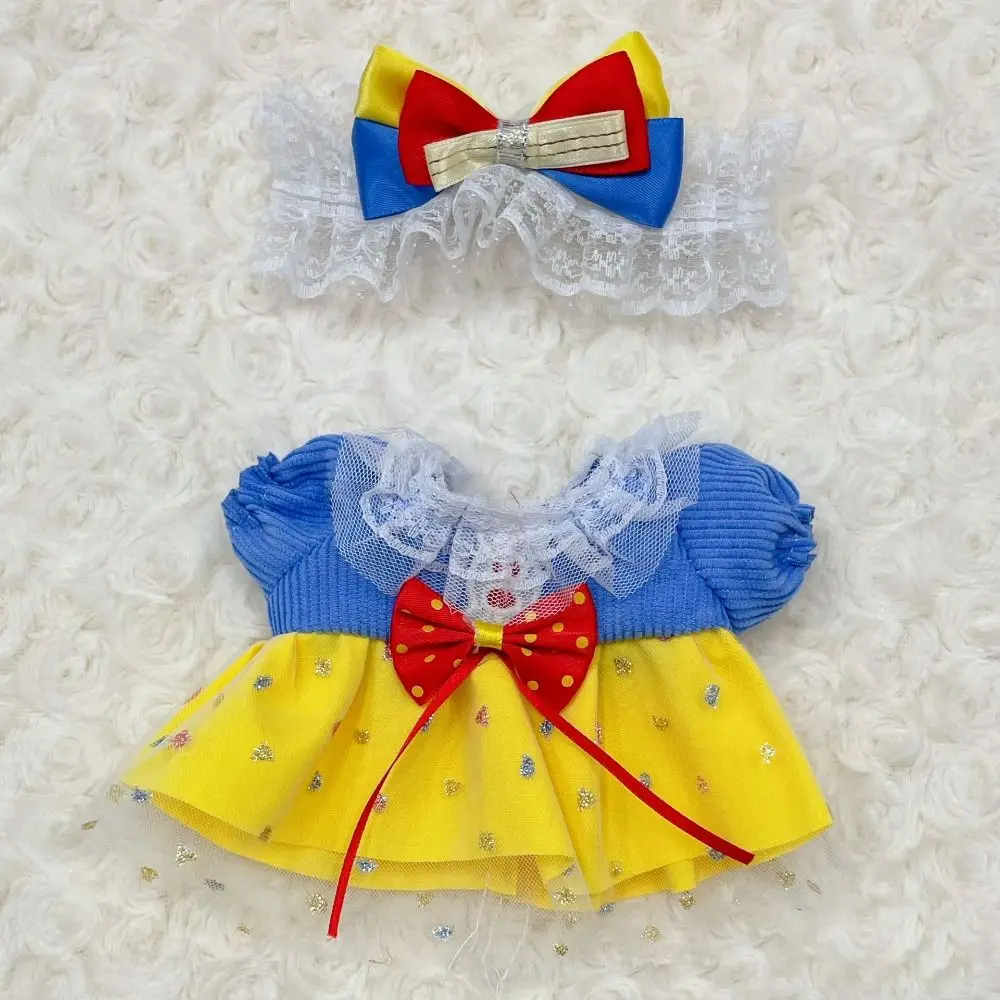 Schattige pop mooie kleding met cartoon hoofdbandaccessoires 10-stijlen pluche poppenkleding prinsessenjurk