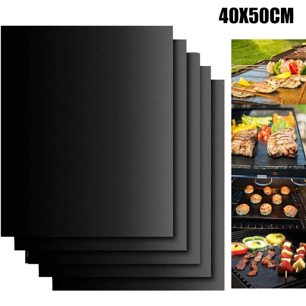 Resistência ao calor BBQ Grill Mat, Cozinhar ferramentas, Grelhar folha, Cozinhar piquenique ao ar livre, Ferramenta de churrasco, 50x40cm