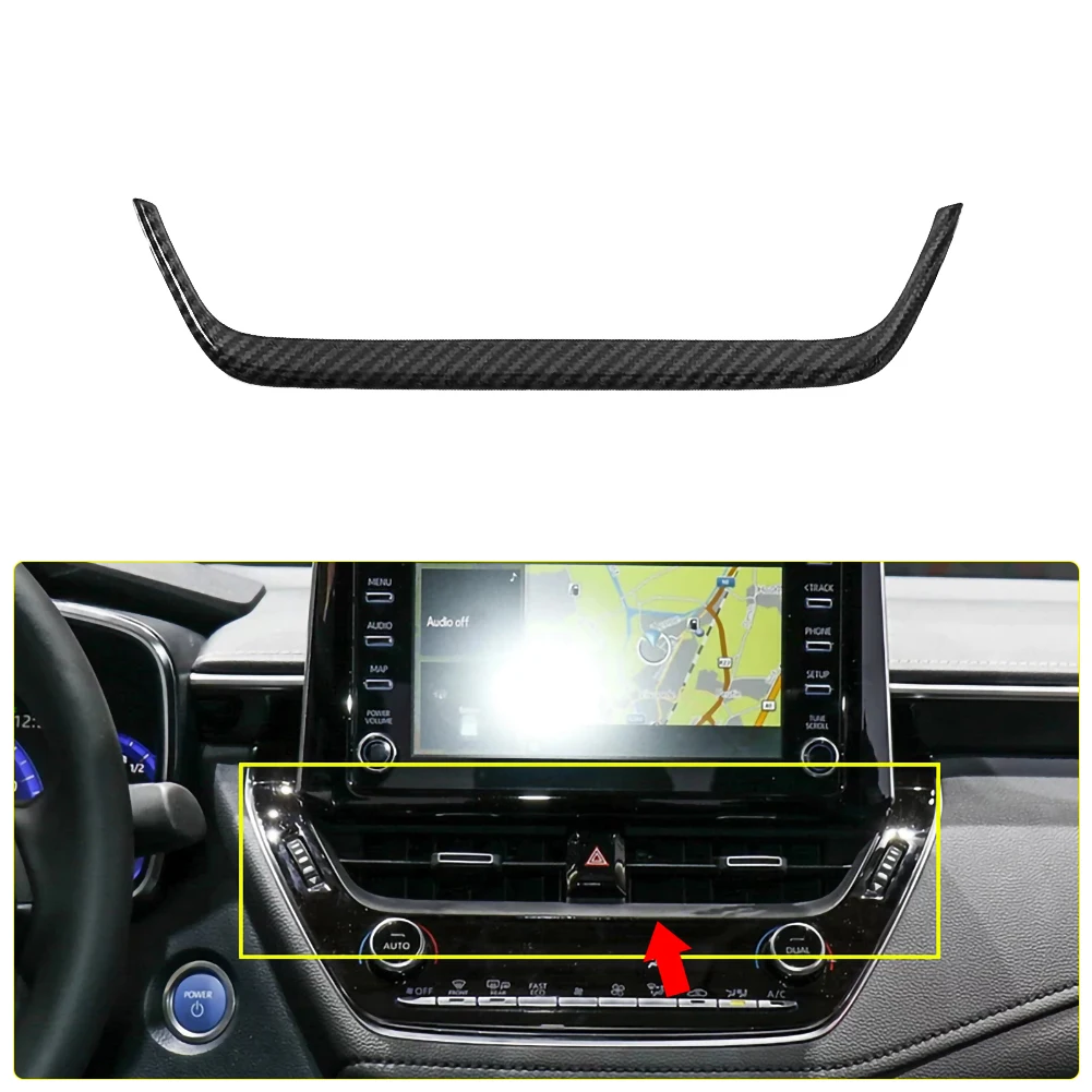 Car ABS Carbon Fiber Navigation Strip Cover Center Air Outlet Cover Trim for Toyota Corolla Hatchback 2019 2020