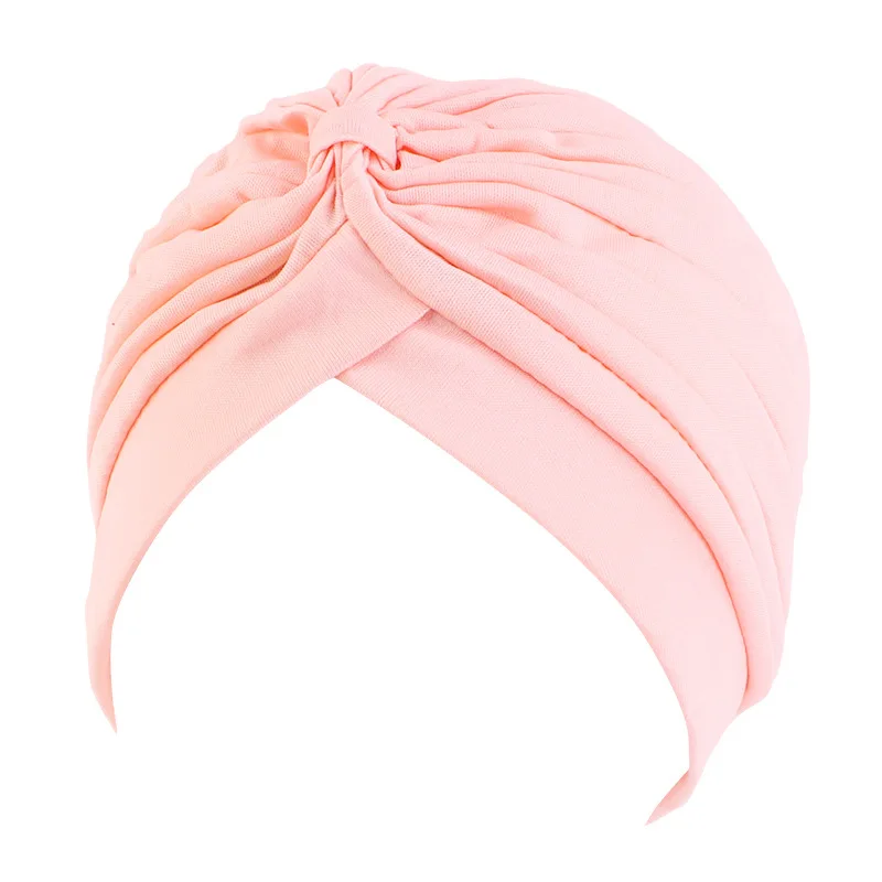 Fashion New Stretchy Twist Turban Caps Fashion Women Knot Muslim Hijab Indian Hat Men Casual Solid Color Simple Headscarf 2023