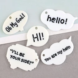 10pcs Diy Resin You Are My Hero I'Ll Be Your Side Charms Word Message Pendant Dangle Jewelry Hello!Hi! Oh Mygod! Listing Decorat