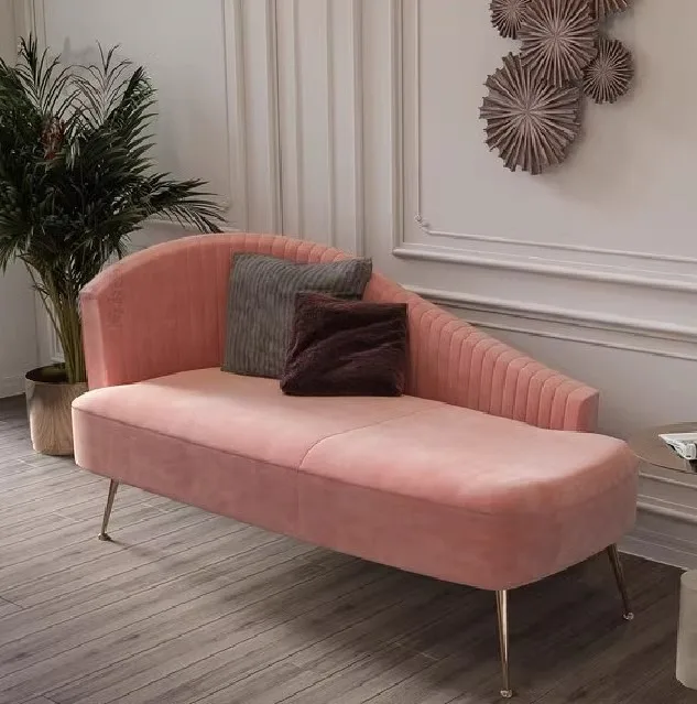 Simple, modern and fashionable velvet chaise longue light luxury homestay living room bedroom recliner