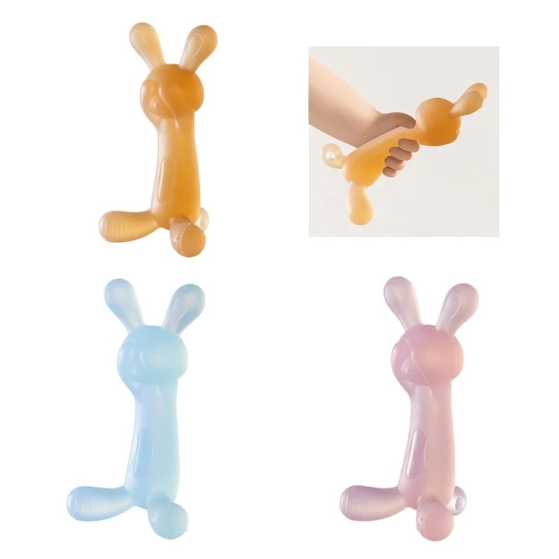 Teething Pain Relief Toy Silicone Baby Teether Newborn Baby Molar Chewing Toy  Rabbit Teether Education Sensory Toy QX2D