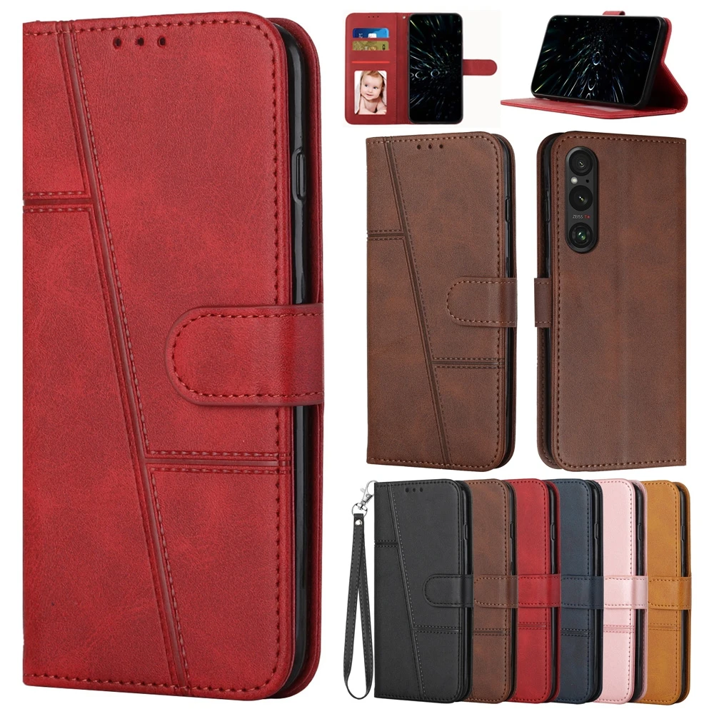 PU Leather Flip Wallet Case For Sony Xperia 1 III 5 IV 10 V 10V 5V 1V Sony Xperia 10 III Lite Protect Cover Card Slot