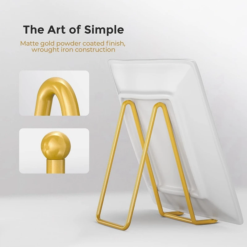 ABWR-Plattenständer für die Präsentation – 6-Zoll-Plattenhalter-Ausstellungsständer + Metallrahmenhalterständer für dekorative Platten, Foto-Staffelei