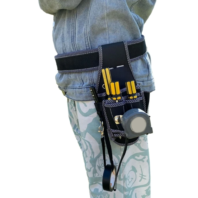 Hardware Tool Belt Bag Canvas Tool Bag with Adjustable Belt Heavy Duty Tool for Electrician Tool Storage Waist Bag