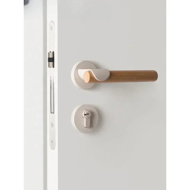 Modern Door Lock Beige Cherry Door Handle Indoor Bedroom Door Lock