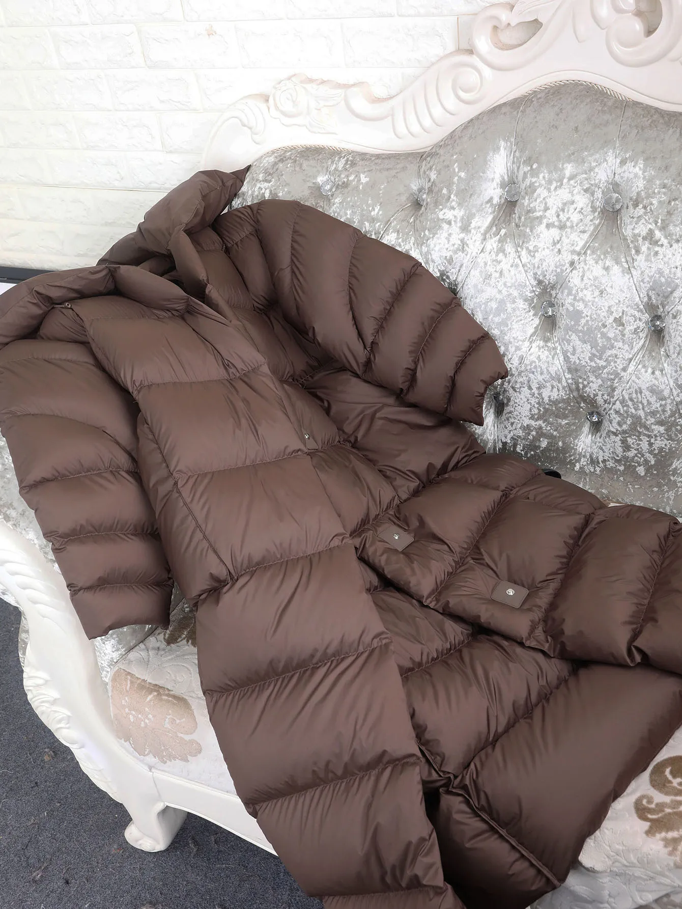 Super thick 400g filling White duck down Bread Coat Female Brand Winter Women's Extended Knee-Length Luxury down Jacket Warm