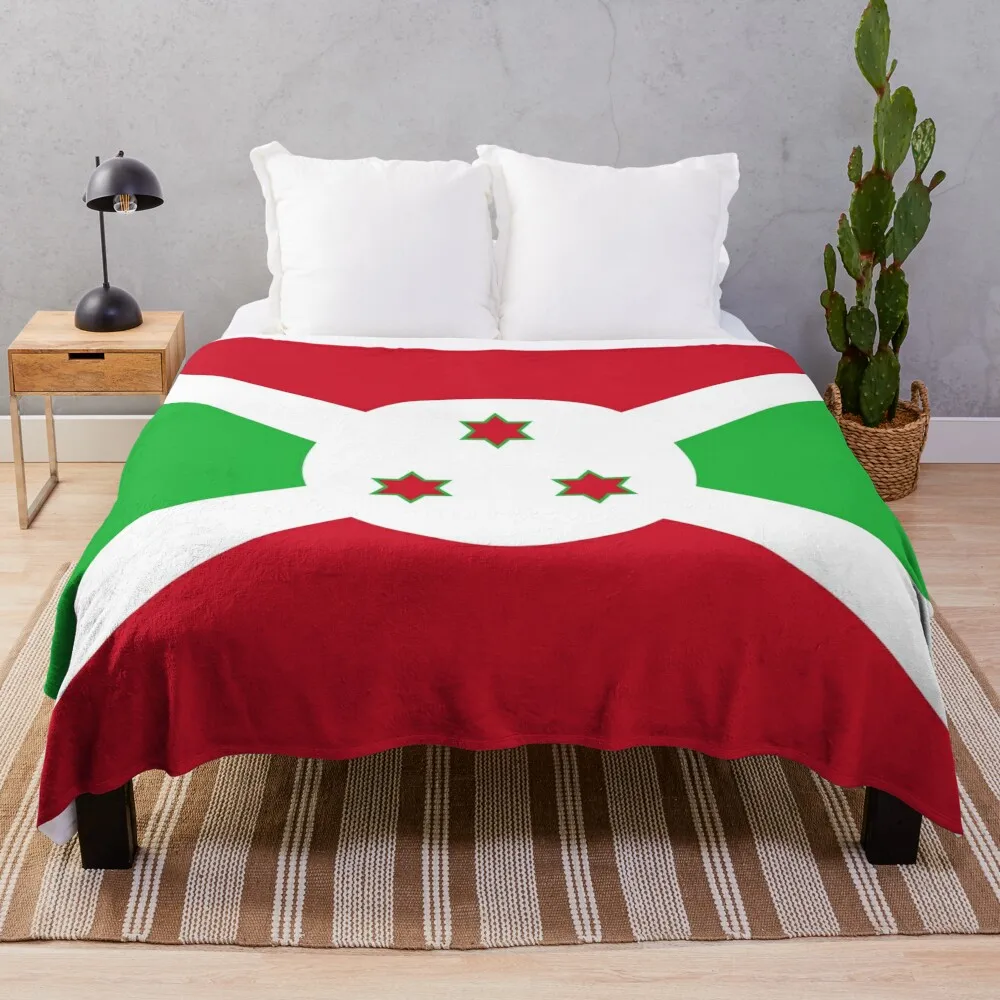 Burundi Flag Print: Unity, Peace, and Tradition Throw Blanket Decorative Sofa Giant Sofa Blankets