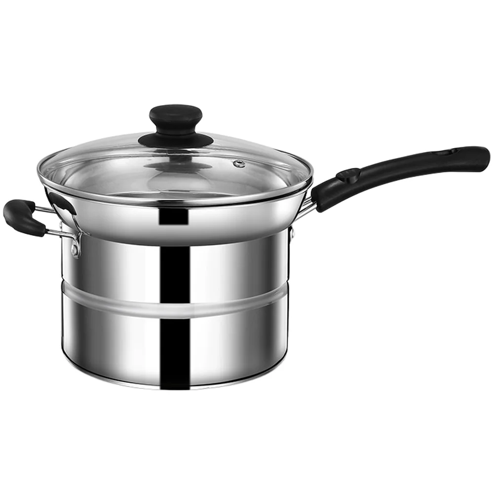 Stainless Steel Lid Stainless Steel Deep Fryer Shatterproof Glass Lid Ergonomic Grip Multi-functional Cookware
