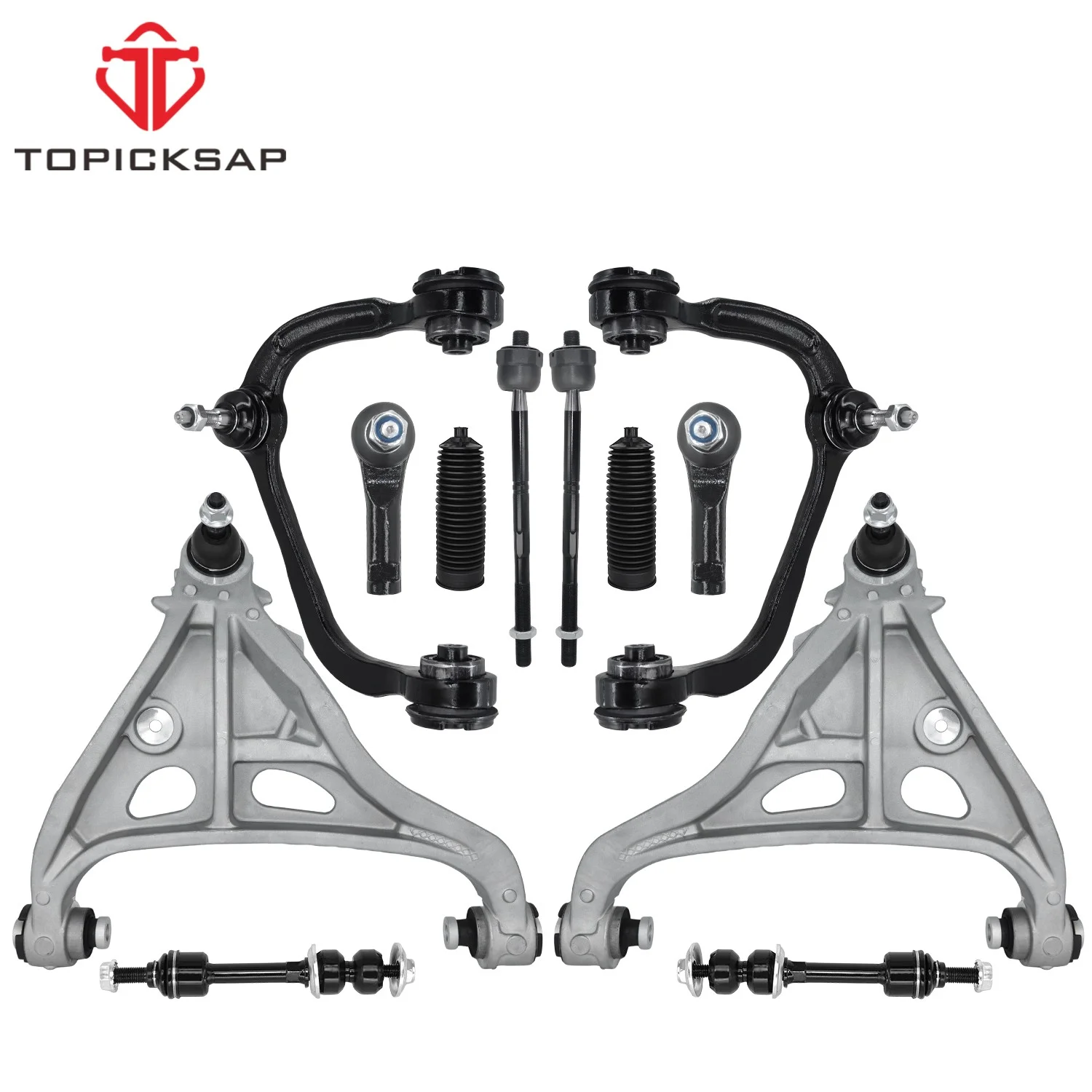 

TOPICKSAP 12Pcs Front Control Arm w/Ball Joints Tie Rod Boot Sway Bar Link for Ford F-150 2005-2008 Lincoln Mark LT 2006-2008