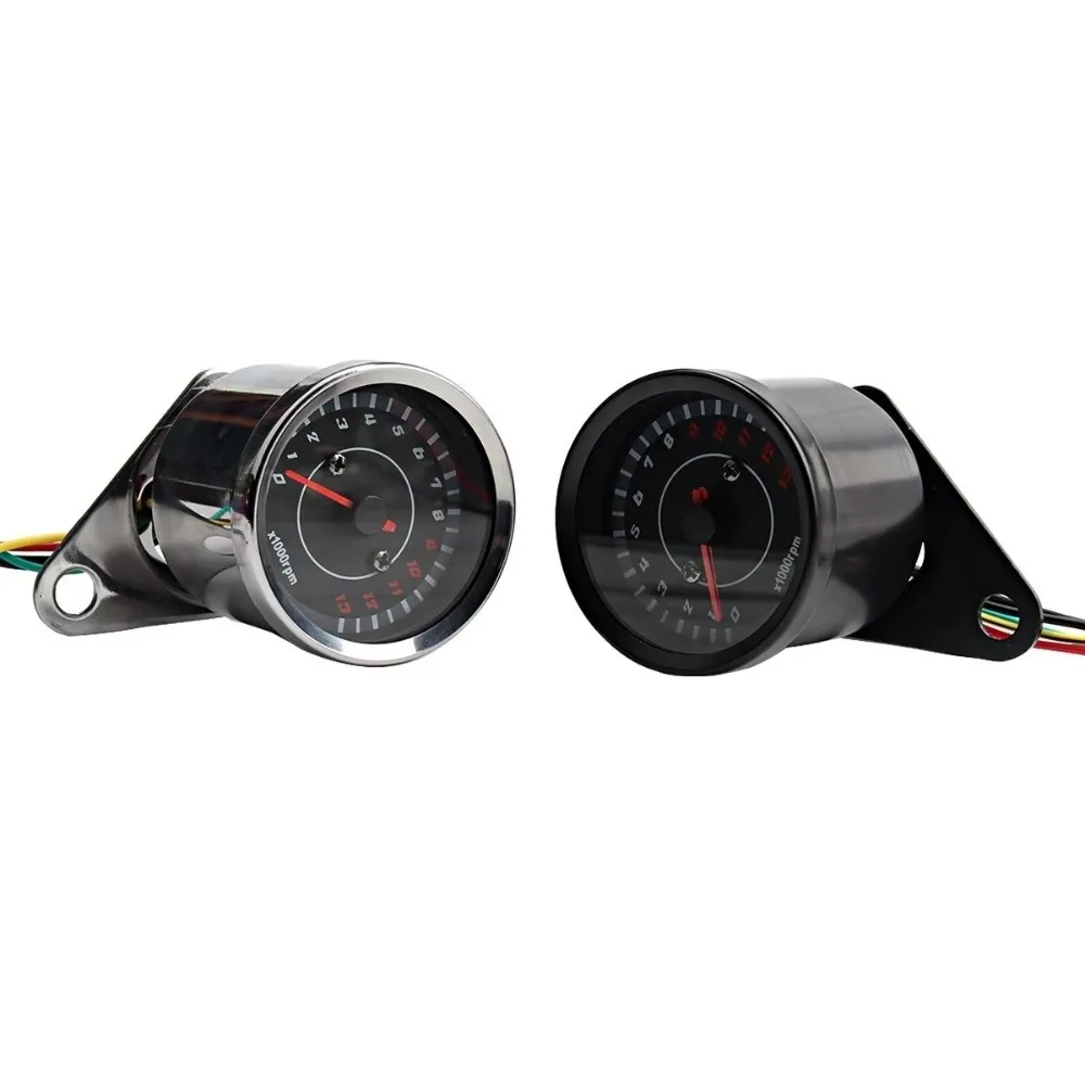 Universal LED Backlight Motorcycle Tachometer 1000 RPM 12V Electronic Tach Meter Electronic Display LED Tacho Gauge Motorcycle