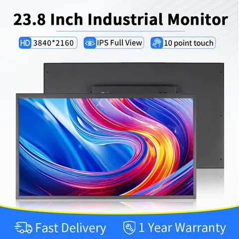 23.8 24 Inch 4K 3840*2160 VESA Wall Mount Open Frame PCAP Touch Screen Monitor Industrial LCD Display With DP/HDMI USB Interface