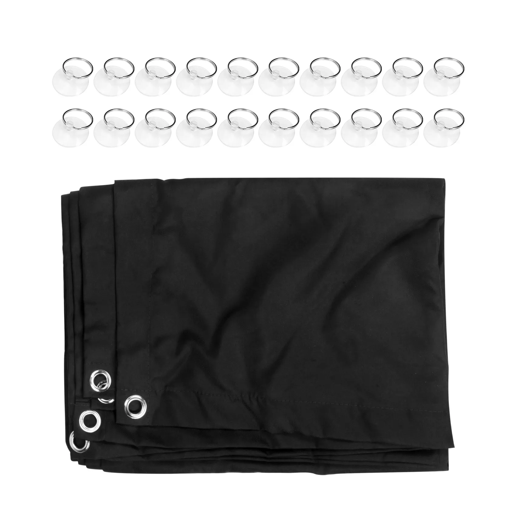 ABUH-Temporary Blackout Blind Curtain For Window Adjustable Sucker Shade Drape Thermal Insulated Noise Reducing Panels For Stora