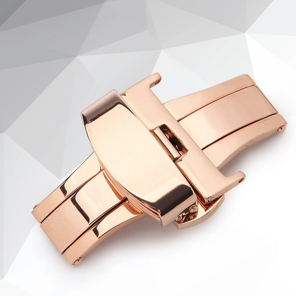 

Elastic 20MM Stainless Steel Buckle Watch Accessories Double Press Clasp Non automatic Belt Butterfly Buckles Long Life Easy