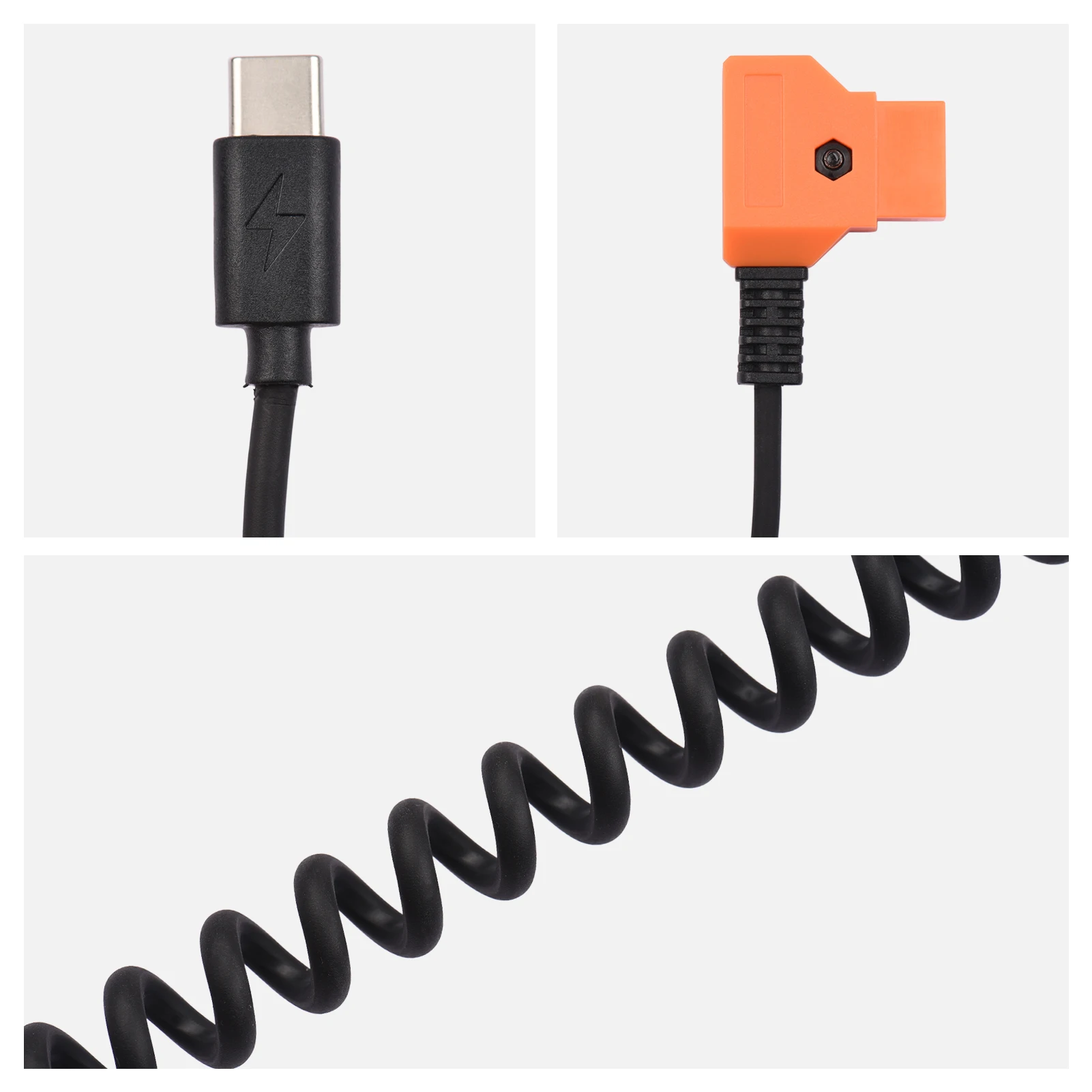 15V PD3.0 USB Type-C Male to 15V D-Tap Male Connector Power Cable for V-mount Battery USB type-C to D-tap Male Connection Cable