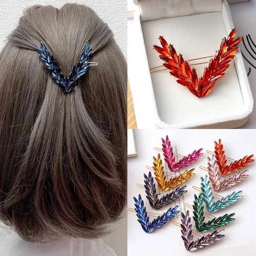 Pinza para el pelo de lujo con diamantes de imitación de cristal brillante para mujer, horquilla para niña, accesorios para el cabello, tocado para niña, adornos de regalo de moda