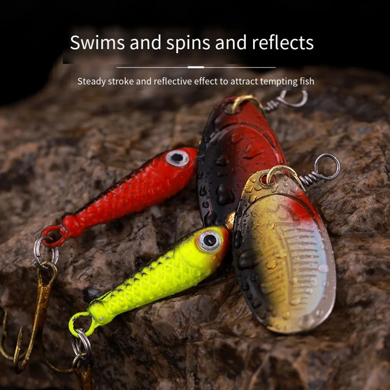9.1g 7 centimetri Paillettes Iscas Esche Dure Artificiali Rotante Spinner In Metallo Esche Da Pesca Crap Bass Pike Treble Gancio Affrontare Accessori