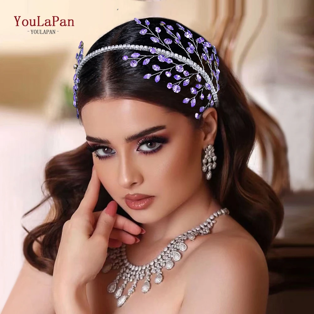 

YouLaPan Rhinestone Bridal Headband Women Hair Hoop Wedding Tiara Hair Accessories Party Girls Headwear Bride Headdress HP534