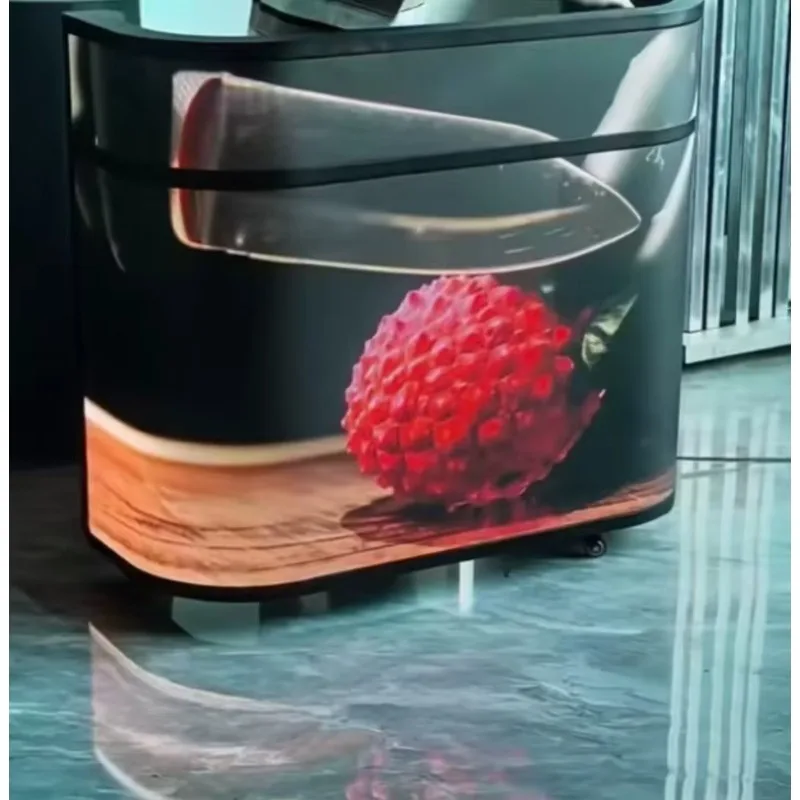 U-Shaped Company Exhibition Reception LED Display Screen, TV Wall,  Table with Wheels LED Display Screen