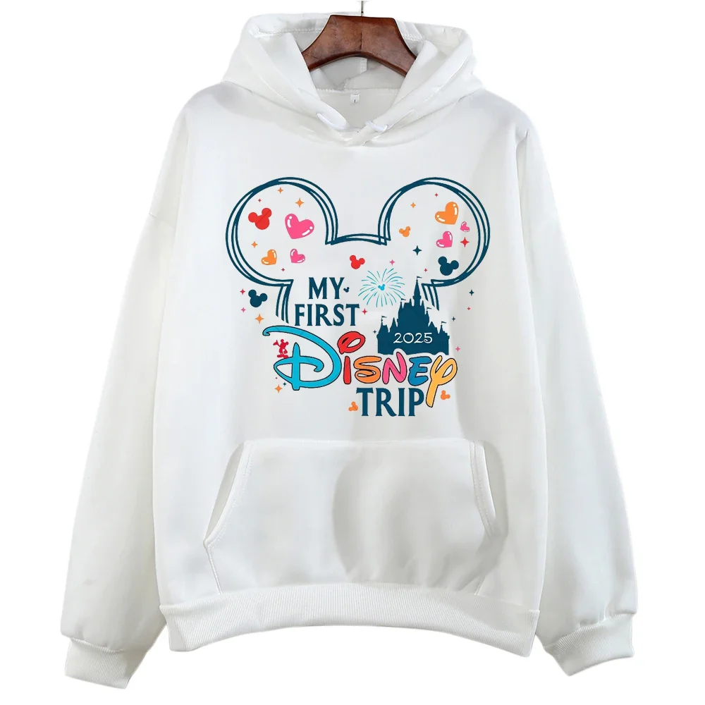 My First Disney Trip 2025 Hoodies Fashion Versatile Unisex Harajuku Streetwear Autumn Winter Casual Simple Couple Sweatshirts