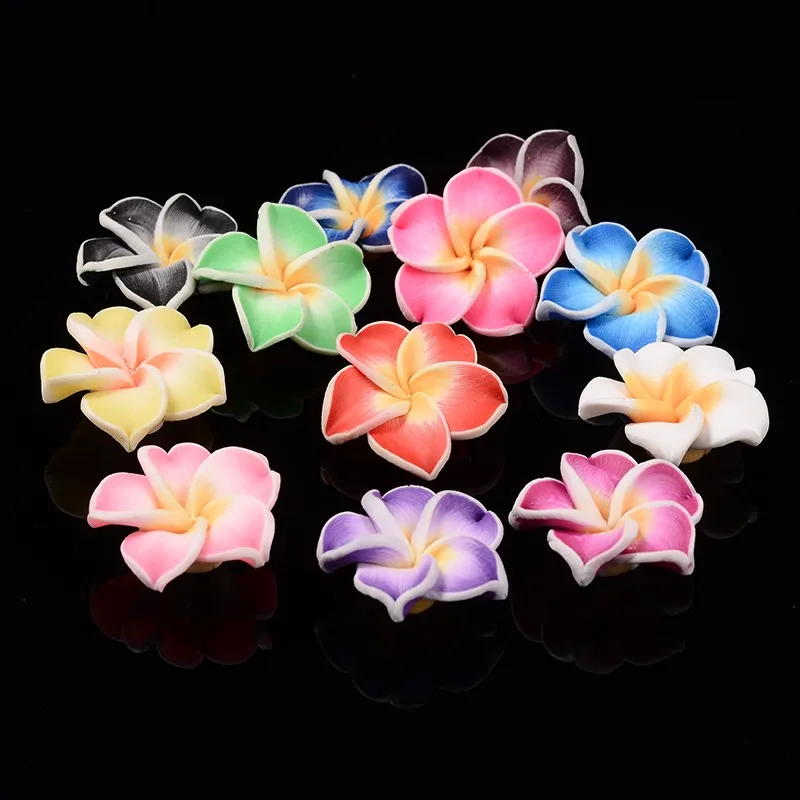 

Plumeria Handmade Clay Beads 3D Flower Polymer Clay Beads Summer Style for DIY Necklace Bracelet Jewelry Making 100-200pcs/bag