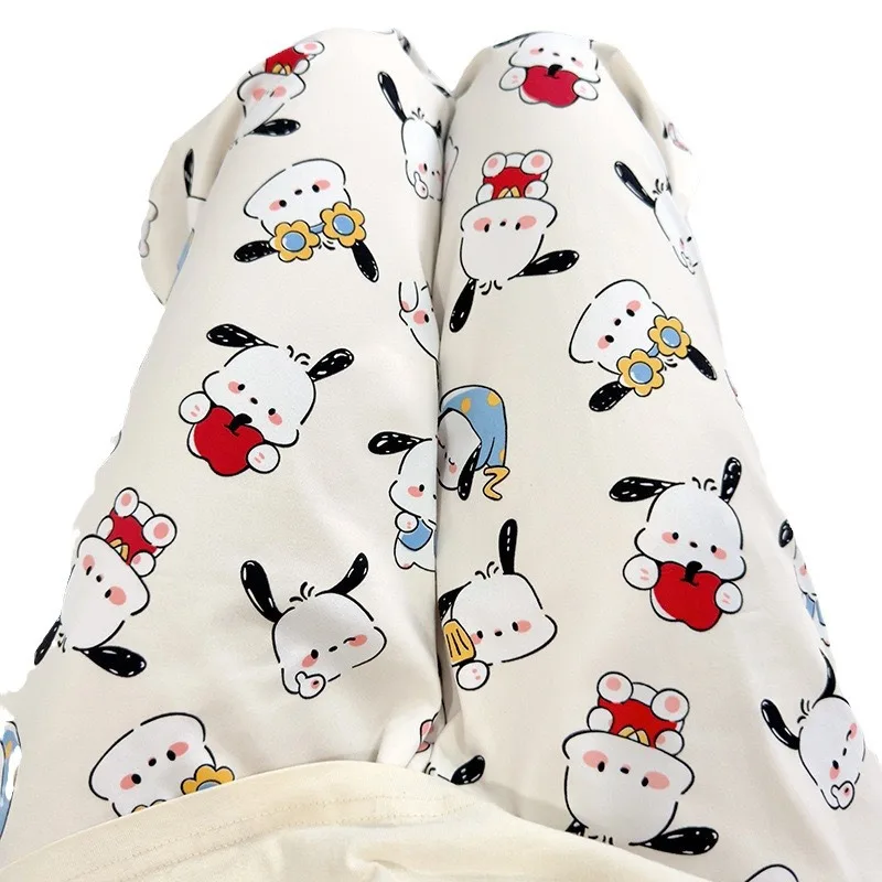 Sanrio New Hello Kitty Kuromi Cinnamoroll Pochacco Pajama Pants Anime Loose Spring Autumn Home Casual Air-conditioned Trousers