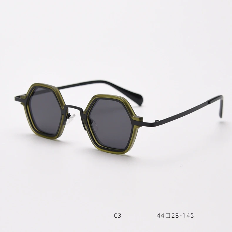 55689 Vintage Polygonal Polarisierte Sonnenbrille Mode Persönlichen Stil Punk Sonnenbrille UV400 Shades Weibliche Schwarz Oculos