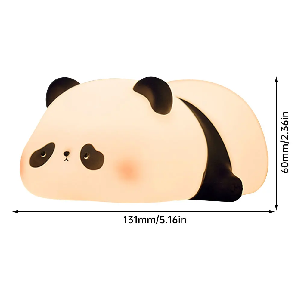 Schattige Panda Nachtlampje Led Siliconen Pat Lamp 3 Versnellingen Dimbare Slaap Sfeer Lamp Met Timing Voor Kinderen Bed Cadeau