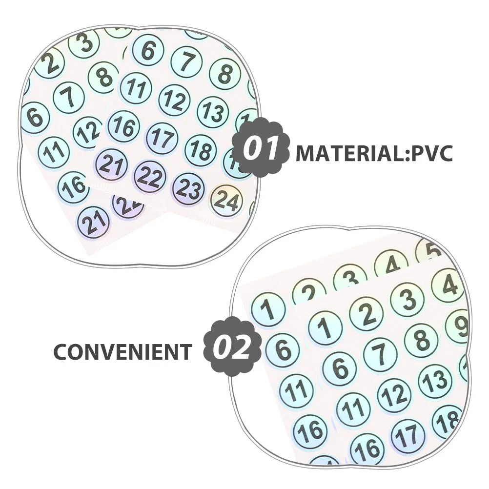 Waterproof Number Stickers 1-25 Self-Adhesive Tear-Resistant Labels for Bottles Cups Containers Home Office Gym Organization