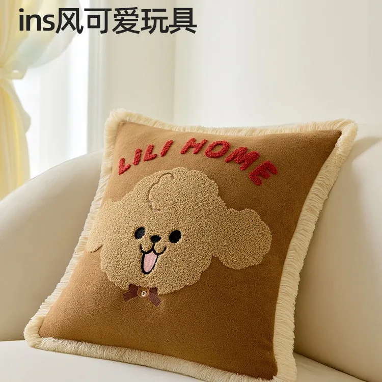 Cream Wind Sofa Pillow Living Room Bedroom Removable Pillow Cover Bedside Cushion Car Office Lunch Break Pillow