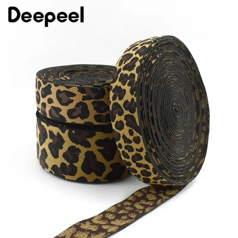 5/10 metros 15-50mm banda elástica de leopardo ropa pantalones cinturón bandas de goma ropa deportiva pretina cinta elástica accesorios de costura DIY