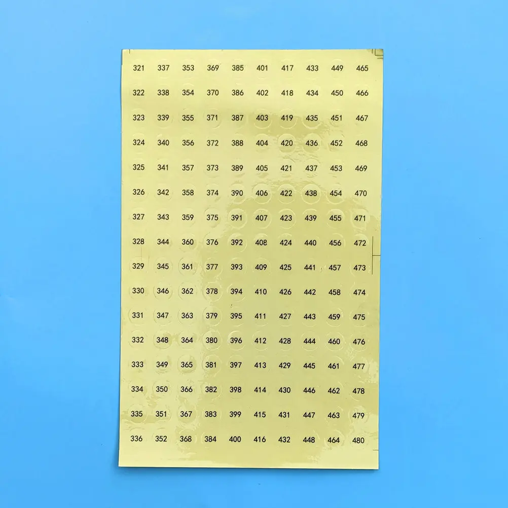 6Sheets Digital Label Stickers Waterproof Wear-Resistant Number Label Decals for Nail Art Color Numbering Job Tracking Smooth