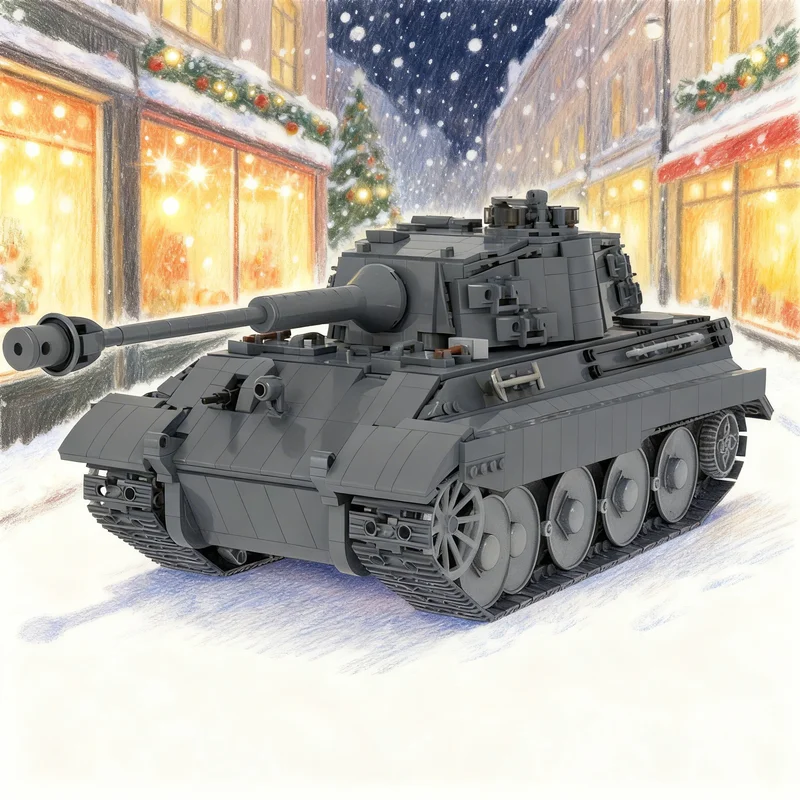 2333PCS MOC Military Armored Vehicle Model Technical Mechanical Chassis Imaginative Assembly Brick Showcase Collector Toy Gift