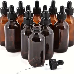 12pcs 30ml amber light proof glass essential oil bottle with glass dropper for essential oil sample cosmetics perfume travel