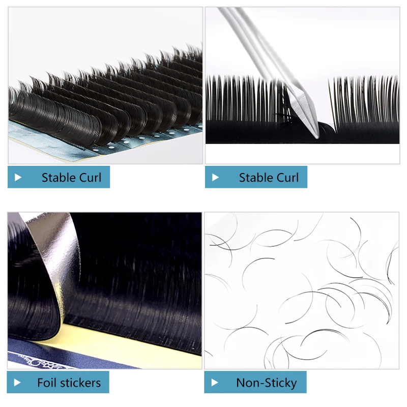 Yelix Flat Ellipse Eyelashes Split Tips B/C/CC/D/D+ Curl Lashes 0.15mm 0.20mm Super Soft Natural Eyelash Extension Supplies