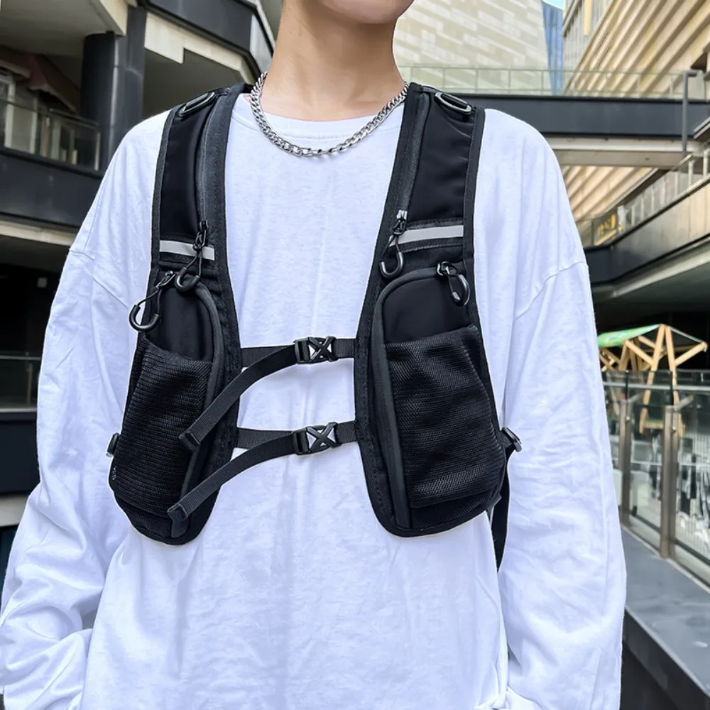 Hip-hop Streetwear Chest Rig Bag for Men Fashion Waterproof Tactical Vest Chest Packs Function Storage Backpack Nylon Pockets