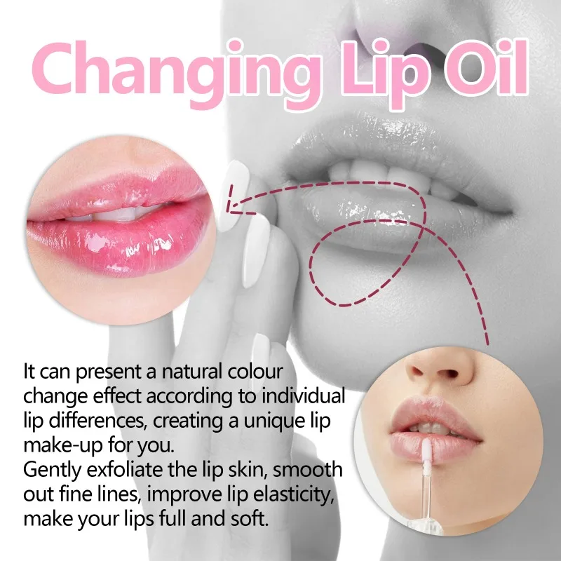 Color Changing Lip Oil PH Lipstick Clear Nourishing Glow Oil Lip Balm Fade lip lines Care Moisturizer for Dry Cracked Lipstick