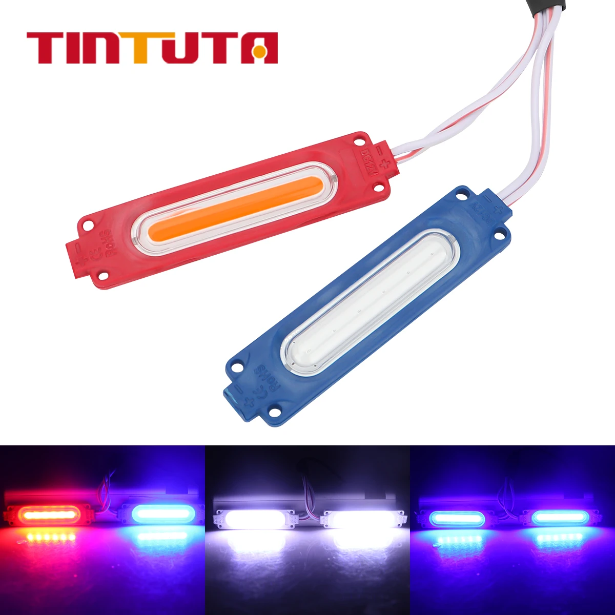 LED Warning Light High-Brightness COB Light Modification Universal Injection Molded Design Strobe for Car Motorcycle Lamp